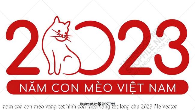 nam con con meo vang tet hinh con meo vang tet long chu 2023 file vector